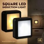 6 LED-uri Lumini Inteligente cu Senzor de Mișcare pentru Scări, IP44, Lumină de Noapte Wireless Alimentată cu Baterii, Potrivite pentru Sub Dulapuri, Coridoare, Scări, Dulapuri, Design Modern Pătrat. Include Componente Electronice (Bateria Nu este Inclusă)