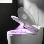 HOTU Senzor de lumină inteligent pentru toaletă + 1 buc. Bandă dublu-fațetată, Încărcare USB, Lumină LED pentru toaletă, Sistem portabil multifuncțional, Instalare ușoară, Electronice pentru îngrijire personală, Potrivit pentru baia de acasă și călătorii de afaceri